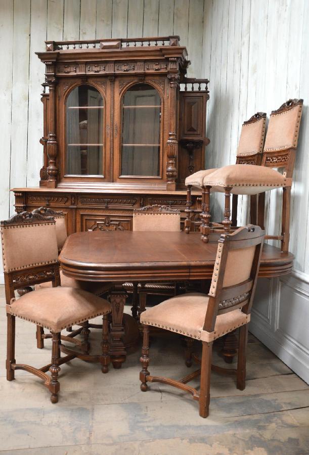 Bibliothèque Ancienne Style Henri II En Chêne - 220 Cm - 2 étagères