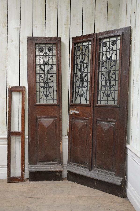 antique door with decortive ironwork FAE472