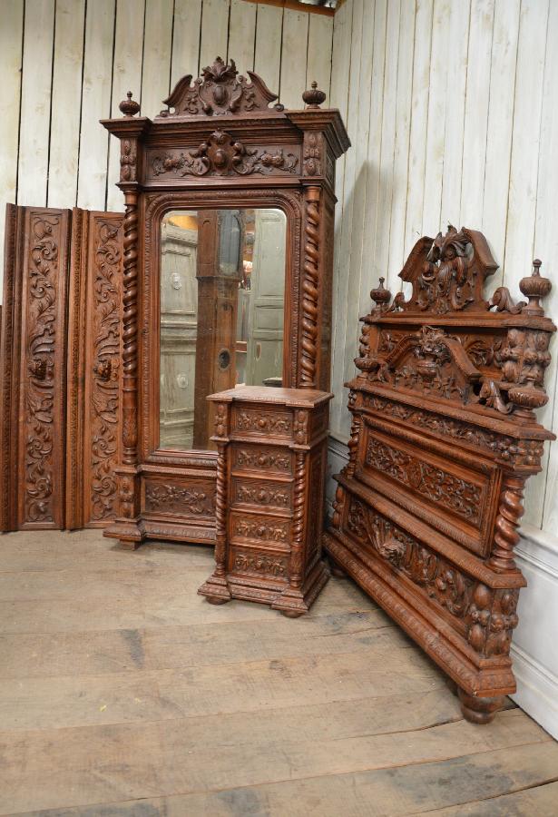 oak bedroom set renaissance style FAE587