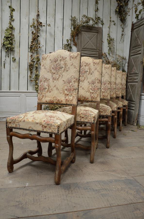 set of 6 chairs os de mouton style FAE571