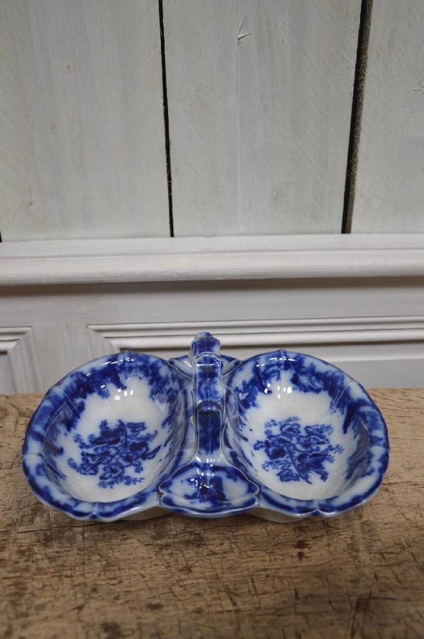 petit plat a entremets bleu FAE154