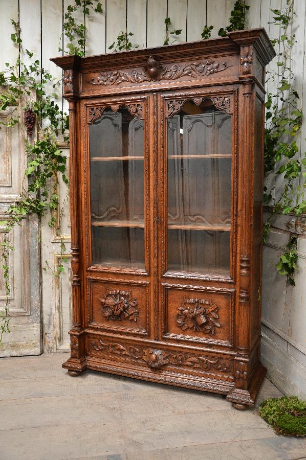 french antique oak bookcase henri ii style FAE455