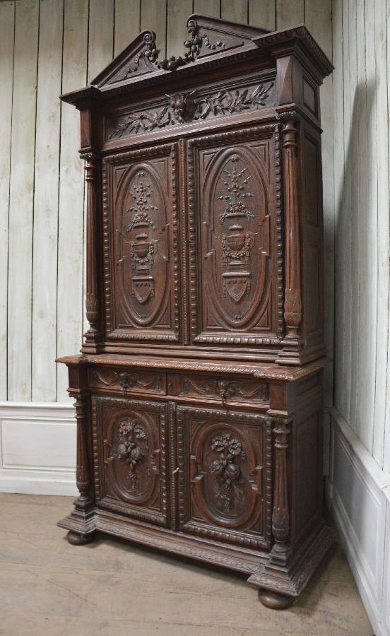 oak buffet henri ii style with 4 doors FAE258