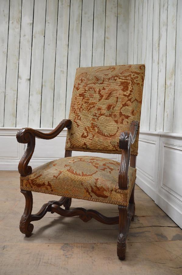 fauteuil louis xiv noyer FAE190