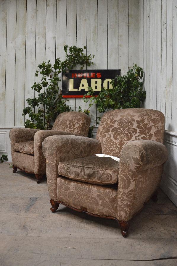 french pair of club chairs FAE515