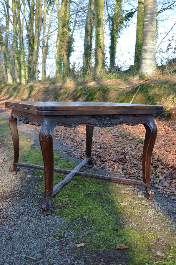 french antique oak dining table louis xv style FAE521