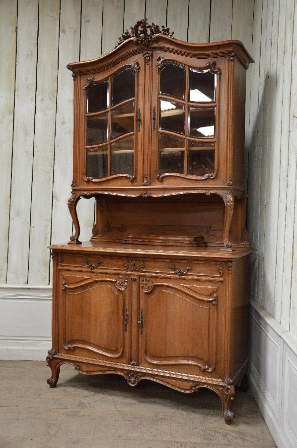 french antique walnut vaisselier rocaille style FAE540