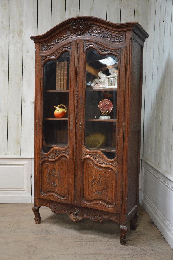 oak bookcase vitrine FAE307