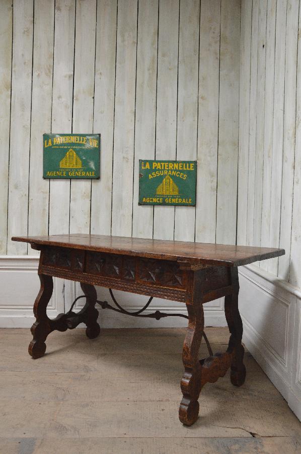 oak console spanish renaissance style FAE301