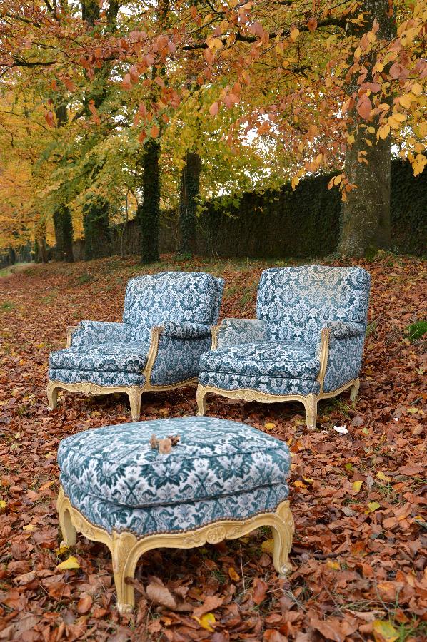 painted pair of armchairs louis xv style FAE390
