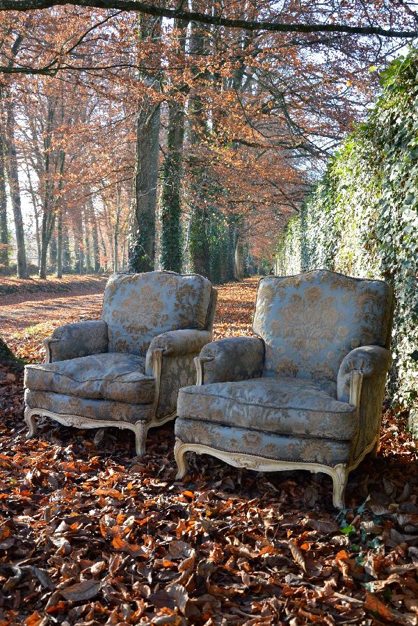 pair of painted armchair louis xv style FAE282