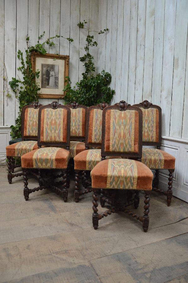 set of 10 chairs louis xiii style FAE504