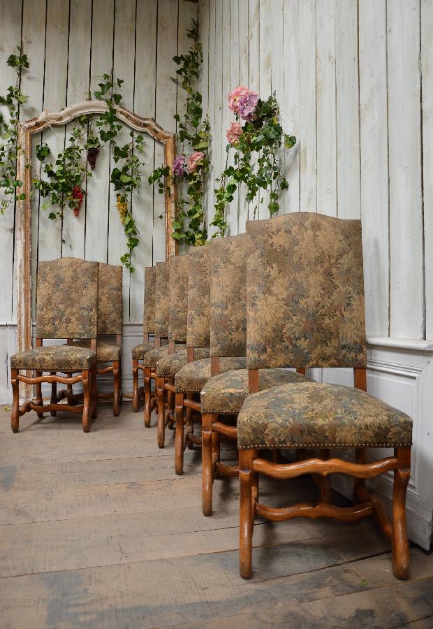 set of 8 chairs os de mouton style FAE468