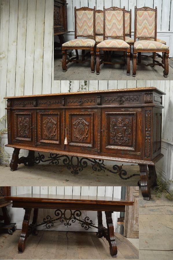 set of dining room spanish renaissance style FAE556