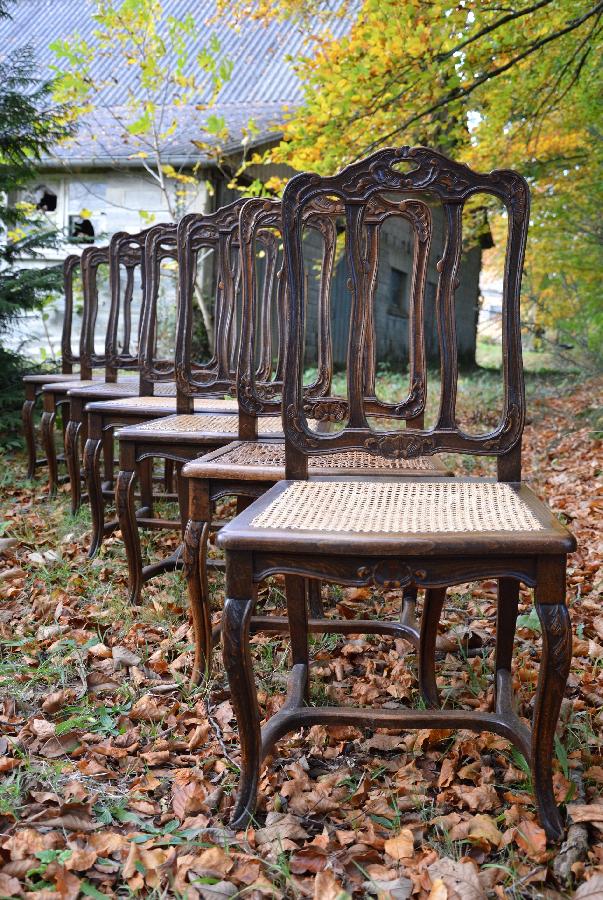 set of seven chairs louis xv style FAE480